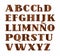 Spanish alphabet, capital letter, wood texture, imitation, vector.