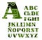 Spanish alphabet, military equipment, uppercase, vector, font, color.