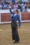 Spanish bullfighter on horseback Pablo Hermoso de Mendoza thank the trophy which has been awarded the President of bullring