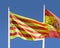 Spanish and catalan flag