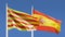 Spanish and catalan flag