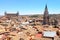 The spanish city of Toledo with a view of the Alcazar and the Toledo Cathedral