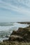 Spanish cliffs with giant waves crashing to them