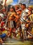 Spanish conquest of the Aztec Empire ca 1521. Fictional Battle Depiction. Generative AI.