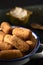 Spanish croquettes on a rustic wooden table