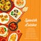 Spanish cuisine food dishes and meals, menu cover