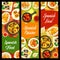 Spanish cuisine food, traditional dishes banners