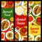 Spanish cuisine restaurant dishes vector banners