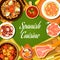 Spanish cuisine restaurant food menu vector cover