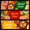 Spanish cuisine restaurant meals vector banners