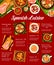 Spanish cuisine restaurant menu page template