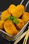 Spanish Cuisine. Tapas. Ham croquettes. Croquetas de jamon