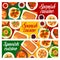 Spanish cuisine vector banners food meals