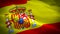 Spanish flag Closeup 1080p Full HD 1920X1080 footage video waving in wind. National 3d Spanish flag waving. Sign of Spain seamless