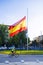 Spanish flag in Glorieta MarquÃ©s de Vadillo at half mast