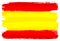 Spanish flag painted with brush strokes