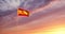 Spanish flag waving representing the Kingdom of Spain and capital Madrid - 4k