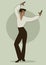 Spanish Flamenco dancer man. Vector Illustration