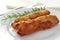 spanish flamenquines, breaded pork loin rolled with serrano ham, typical of Andalusia