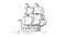 Spanish Galleon Ship Sailing Drawing 2D Animation