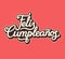 Spanish Happy Birthday lettering design