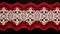 Spanish Lace: Vibrant Red And White Trim On Black Background