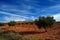 Spanish landscape with windmills on background