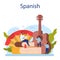 Spanish learning concept. Language school spanish course. Study