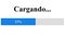 Spanish. Loading Progress Bar on Device Screen Digital Display of Web Page Website. Computer Software Monitor Viewpoint of Loading