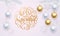 Spanish Merry Christmas Feliz Navidad decoration golden white ornament greeting