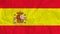 The Spanish national flag with a subtle creased fabric texture