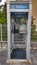 Spanish obsolete telephone booth, Zubiri village, Way of Saint James, Navarre, Spain