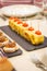 Spanish omelet tapas and cheese with onion pinchos