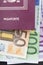 Spanish passport with money euros