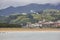 Spanish picturesque basque country sand beach of Zumaia. Spain