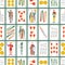Spanish playing cards deck seamless pattern. Cups. Golds. Swords. Wands