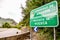 Spanish road border sign between Catalunya Lleida and Huesca Aragon in spain