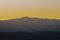 Spanish rural landscape of mountains and sunset