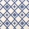 Spanish School Glazed Earthenware Blue And White Patterned Tile Wall