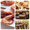 Spanish seafood tapas collage