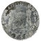 Spanish silver coin of the King Fernando VI. 1756. Coined in Mexico. 8 Reales. Reverse.