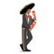 Spanish Street Band Player Mariachi Play Maracas, Isolated Performer Character with Musical Instruments, Mariachi Player