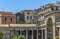 spanish style buildings on the island of corfu in greece