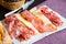 Spanish tapa with several premium sausages such as ham and loin.