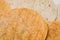 Spanish tomato flavored and plain wheat tortilla wraps texture background