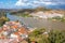 Spanish town Sanlucar de Guadiana viewed from Portuguese town Al