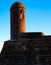 Spanish Turret in afternoon sunset light in St. Augustine
