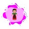 Spanish, woman cartoon liquid bacdge icon. Simple color vector of people around the world icons for ui and ux, website or mobile