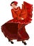 Spanish woman in red dress dancing