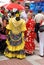 Spanish women in flamenco dresses.